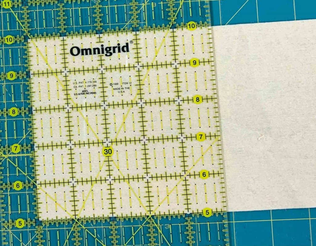 Line up ruler lines to cut a 5-inch square line up ruler lines to cut a 5-inch square