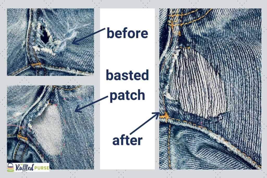 How to Fix Crotch Holes in Jeans - The Ruffled Purse® - How To Fix Rips In Jeans Crotch