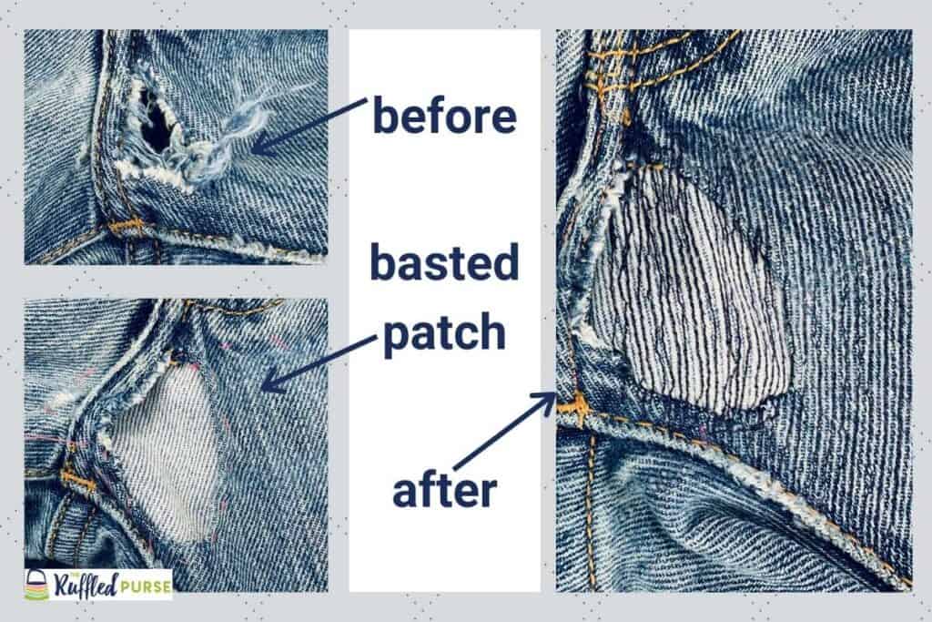 How to Fix Crotch Holes in Jeans - The Ruffled Purse®