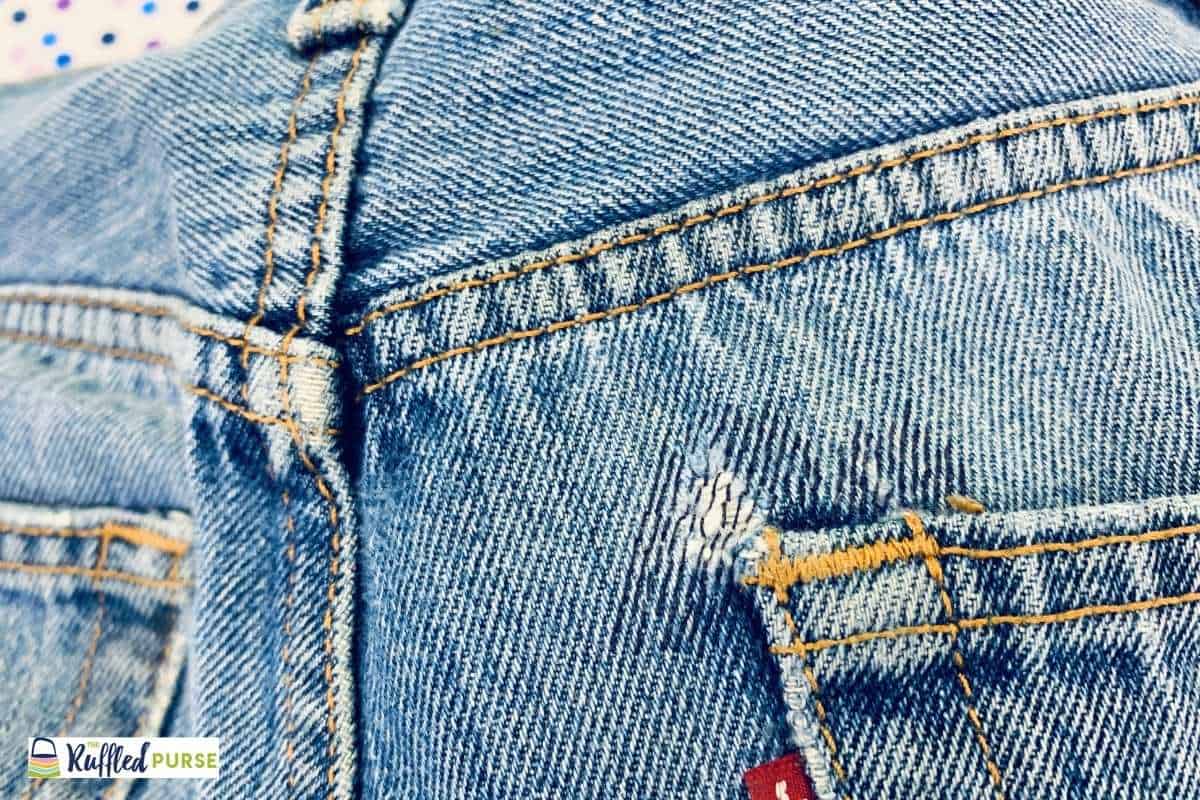 How to Fix a Hole in the Back Pocket of Jeans - The Ruffled Purse®