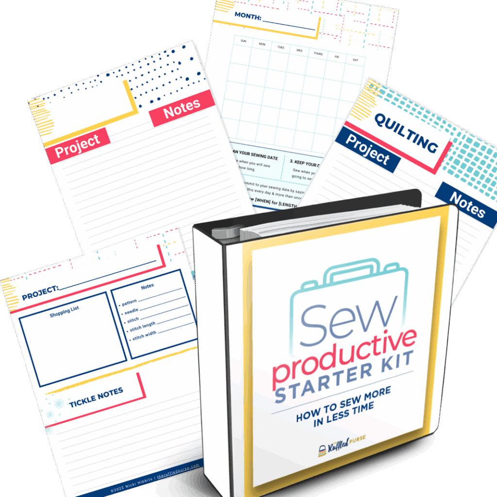 Images of some of the printables in the Sew Productive Starter Kit
